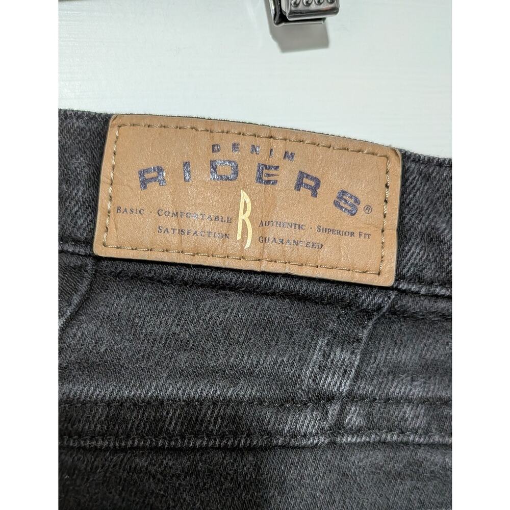 Vintage 90s Riders High Waisted Washed Black 18 Petite Mom Jeans - Picture 6 of 13